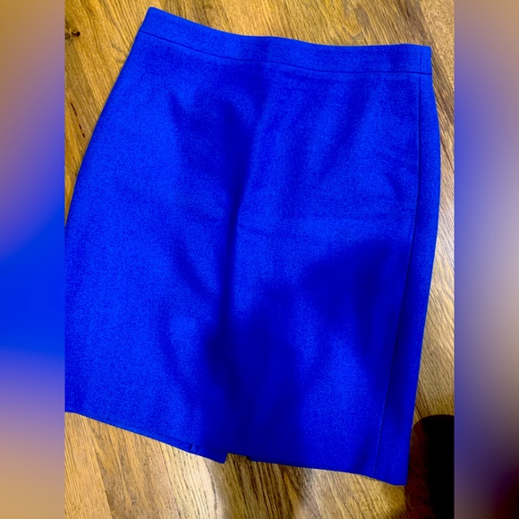 J. Crew Skirts Cerulean Blue Wool Pencil Skirt With Silk Liner